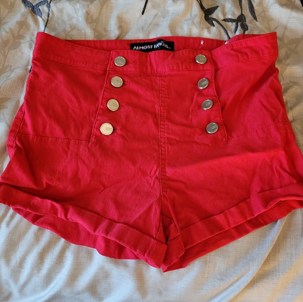 4/$10 Sale! Almost Famous Red Double Fly Shorts Size 9